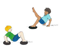 Begin With Gym : Balance On Objects Illustrations